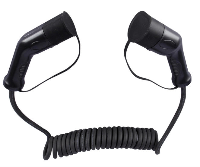 Пружинный спиральный кабель для зарядки электромобиля Тип 2 - Тип 2 16A 32A кабель для зарядки электромобиля