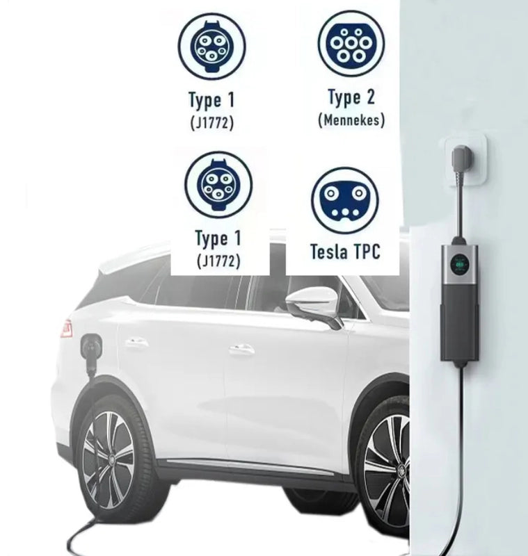 Elektr avtomobilni zaryadlash stansiyasi 40A NACS TESLA 11 kVt portativ EV zaryadlovchi