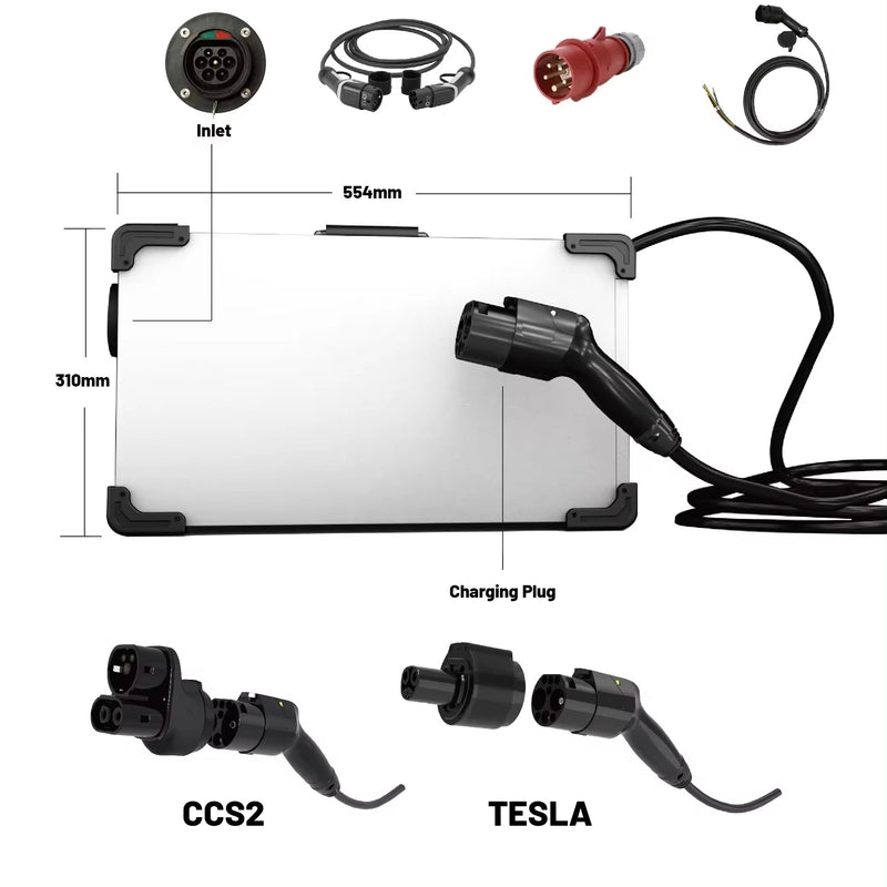 15 кВт / 20 кВт портативные станции быстрой зарядки постоянного тока EV Charger CCS / Tesla / CHAdeMO / GBT