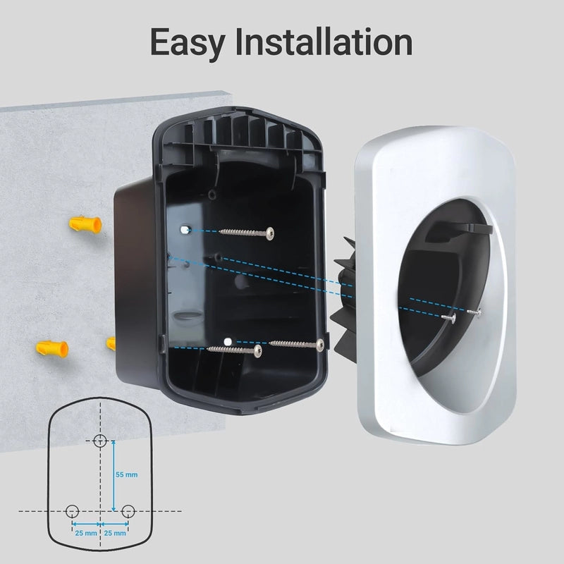 IEC62196-2 Type 2 EV Plug Holder Charging Cable Organizer Wall Mount Connector