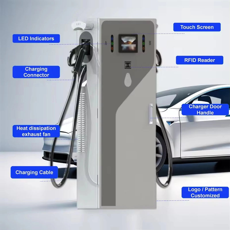 20kw 30kw 40kw 60kw 380V OCPP1.6J Station DC tez elektr avtomobil zaryadlovchi GBT CCS1 CHAdeMO CCS2 Ev zaryadlash stansiyasi