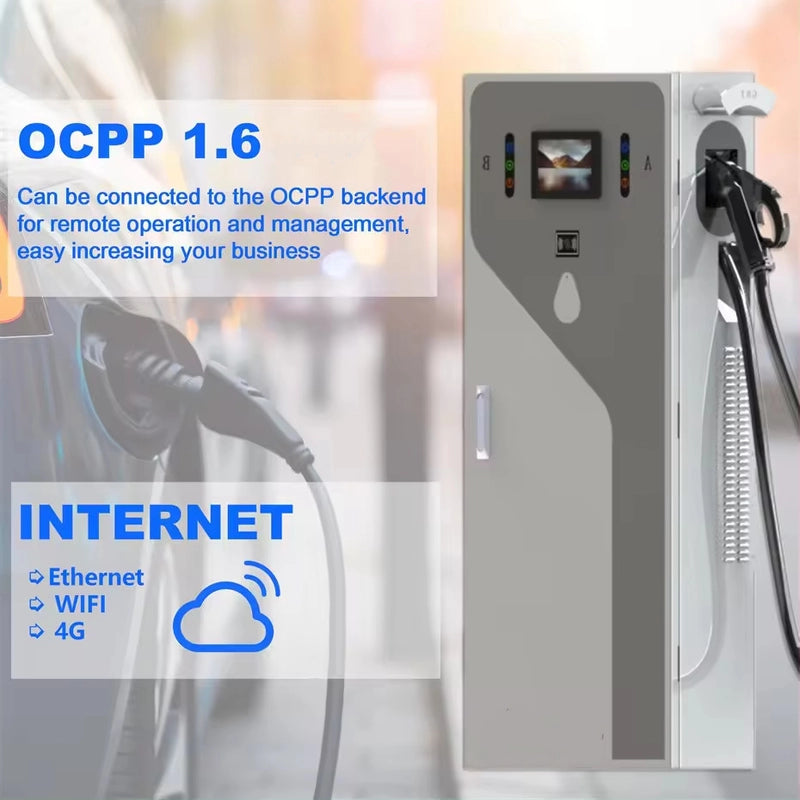 20kw 30kw 40kw 60kw 380V OCPP1.6J Station DC tez elektr avtomobil zaryadlovchi GBT CCS1 CHAdeMO CCS2 Ev zaryadlash stansiyasi