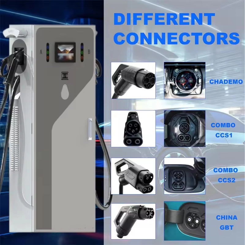 20kw 30kw 40kw 60kw 380V OCPP1.6J Station DC tez elektr avtomobil zaryadlovchi GBT CCS1 CHAdeMO CCS2 Ev zaryadlash stansiyasi