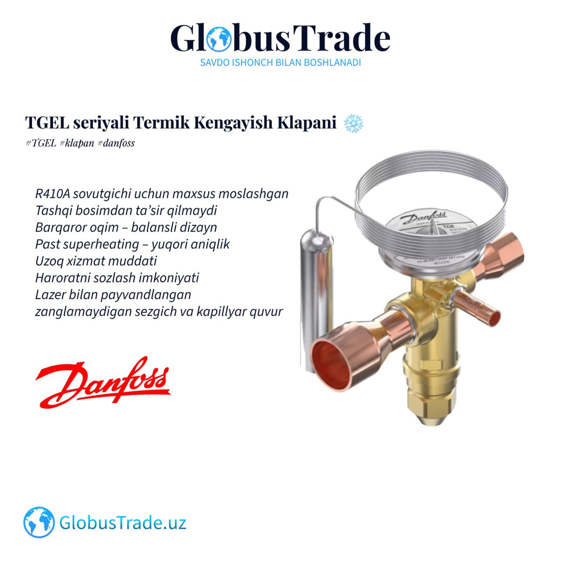 Danfoss TGEL seriyali Termik Kengayish Klapani