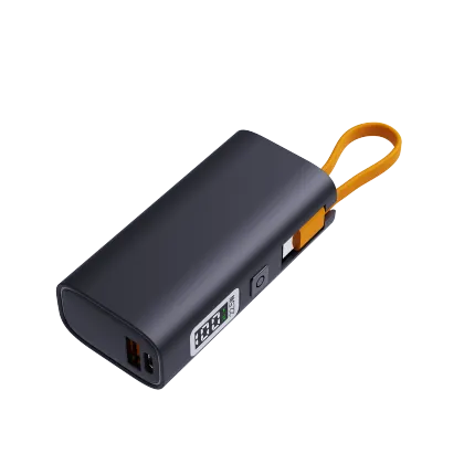 Mini 10000mAh Small Power Bank With Cables