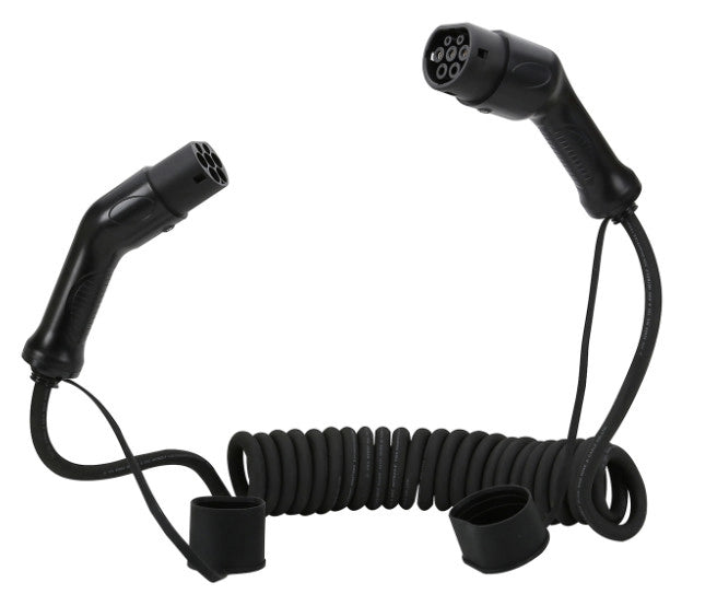 Трехфазный кабель EV Type 2 со спиральной пружиной для зарядки электромобиля 16A 32A 22KW