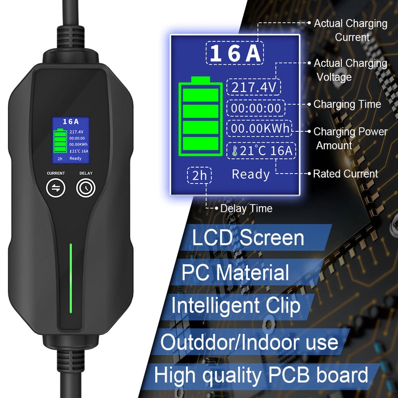 Портативная зарядная станция EVSE Home EV 3,6 кВт, зарядное устройство EV Level 2 120 В - 240 В 16 А