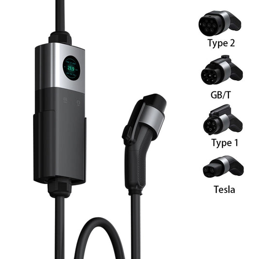 32A portativ elektr zaryadlovchi WIFI ilovasi bilan Bluetooth elektr avtomobil 2-toifa EV zaryadlovchi 7 kVt