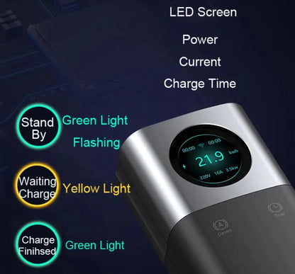 32A Портативное зарядное устройство для электромобиля с приложением WIFI Bluetooth Зарядное устройство для электромобиля Type 2 7 кВт