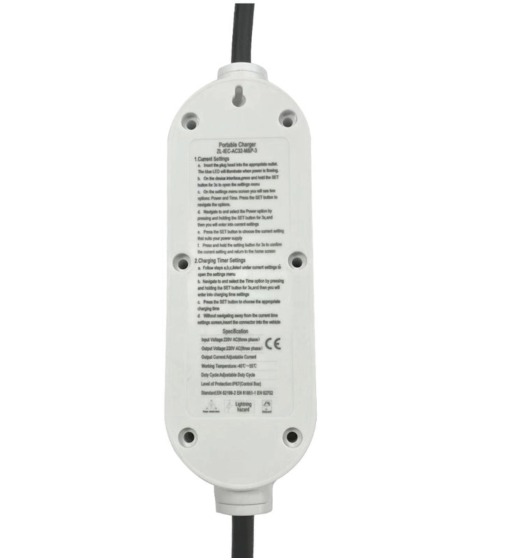 Портативные мобильные зарядные устройства для электромобилей GB/T 16A 11kw Type 2 с ЖК-дисплеем