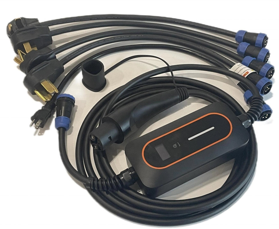 NACS Tesla Mobile Charger с вилкой NEMA 16A 32A Регулируемое зарядное устройство для электромобилей уровня 2 Совместимо со всеми моделями Tesla X/Y/3/S