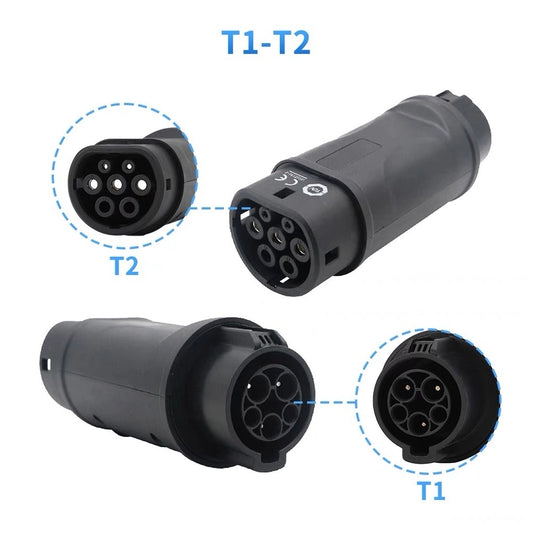 16A 32A elektr avtomobil zaryadlash adapteri J1772 dan IEC62196 EV 1-toifa 2-toifa adapter