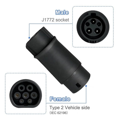 EVSE Adaptor 16A 32A Electric Vehicle Car EV Charger Connector Type 1 To Type 2 EV Adapter