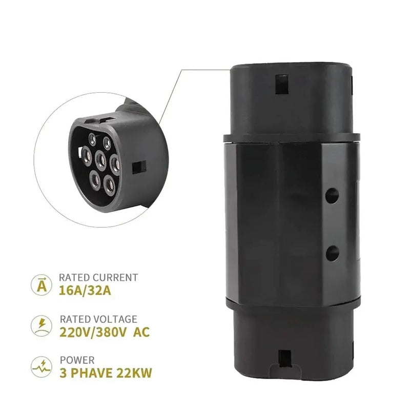 Адаптер зарядного устройства для электромобиля Type1 To GBT 220 В 32 А, преобразователь зарядки электромобиля