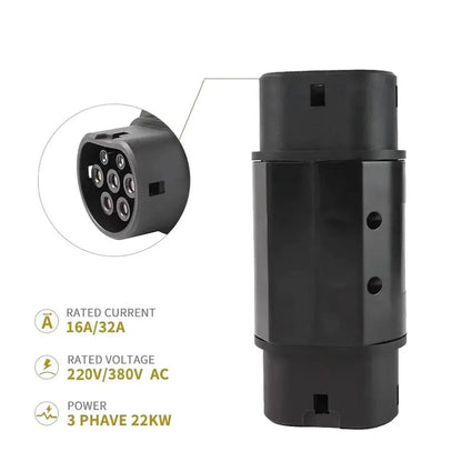 Адаптер зарядного устройства для электромобиля Type1 To GBT 220 В 32 А, преобразователь зарядки электромобиля