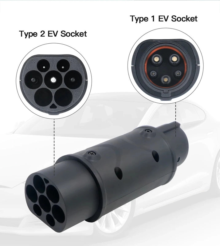 32A 2-toifa 1-toifa EVSE adapteri 7kVt IEC 62196-2 dan SAE J1772 EV konvertori