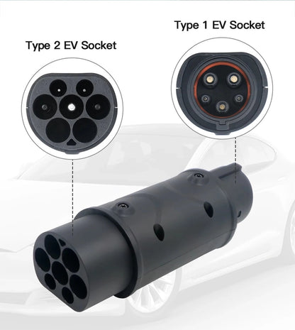 32A 2-toifa 1-toifa EVSE adapteri 7kVt IEC 62196-2 dan SAE J1772 EV konvertori
