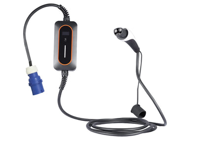 Портативное зарядное устройство для электромобилей Type 2 32A 7kW EV зарядная станция с ЖК-дисплеем и регулировкой тока