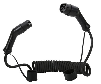 Пружинный спиральный кабель для зарядки электромобиля Тип 2 - Тип 2 16A 32A кабель для зарядки электромобиля