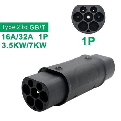Тип 2 для GBT EV зарядное устройство адаптер IEC 62196 для GBT Китай стандарт EV зарядное устройство преобразователь 16A/32A 3.5KW/7KW/11KW/22KW