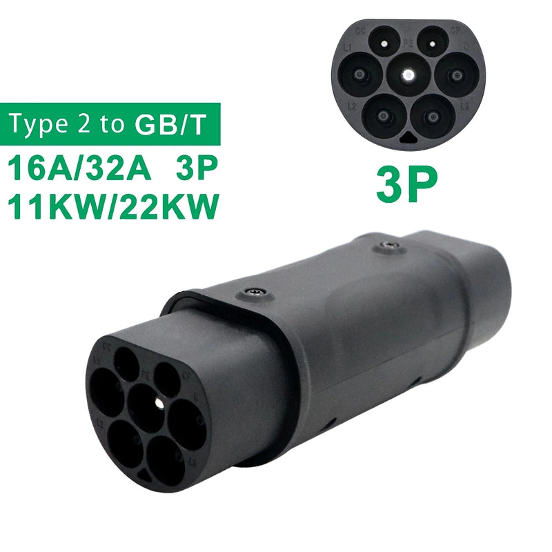 Тип 2 для GBT EV зарядное устройство адаптер IEC 62196 для GBT Китай стандарт EV зарядное устройство преобразователь 16A/32A 3.5KW/7KW/11KW/22KW