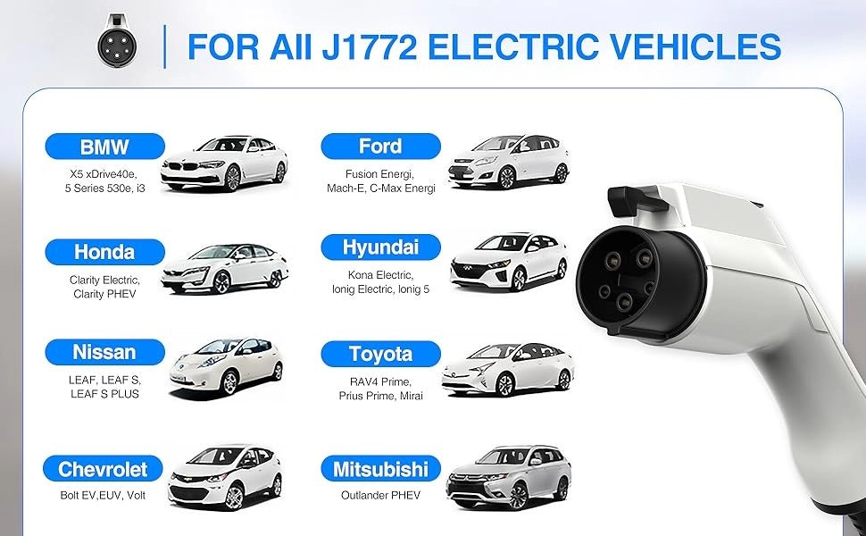 SAE J1772 EV Connector 16A 32A 40A 50A Type 1 EV Plug For US Standard Electric Vehicle Charging Station EV Cable Plug