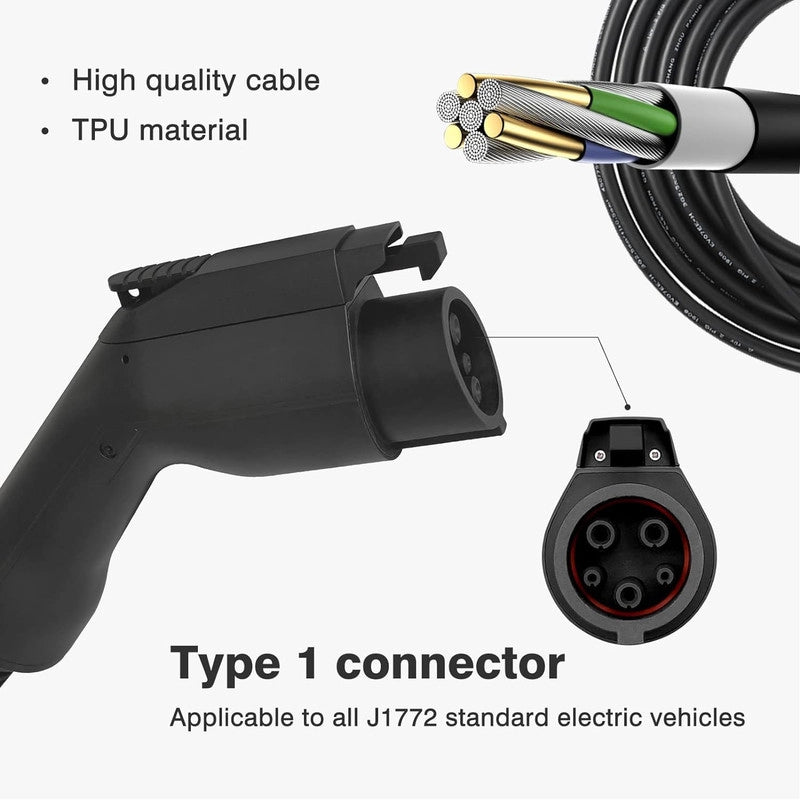 SAE J1772 Replacement Cable Open End 40A For AC EV Charging Station fast EV charger Type 1 EV Cable Connector