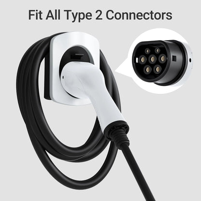IEC62196-2 Type 2 EV Plug Holder Charging Cable Organizer Wall Mount Connector