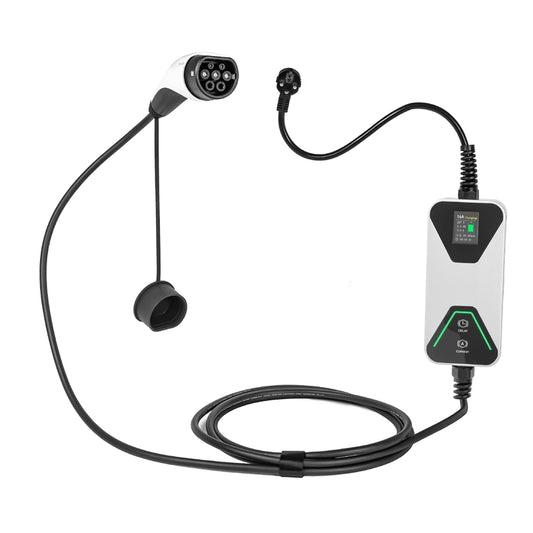 Портативное зарядное устройство для электромобиля Тип 1 Тип 2 Зарядное устройство для электромобиля 8A до 16A Регулируемая зарядная станция для электромобиля с вилкой Schuko