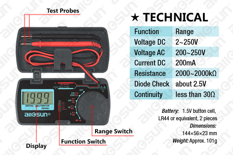 Цифровой мультиметр Модель: EM3081