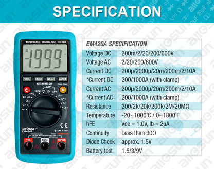 Маркировка ETL, Модель цифрового мультиметра: EM420A